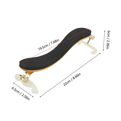 (4/4）Violin Shoulder Rest Pad Wood Non Slip Height Adjustable Feet Instrument - Image 1 of 4