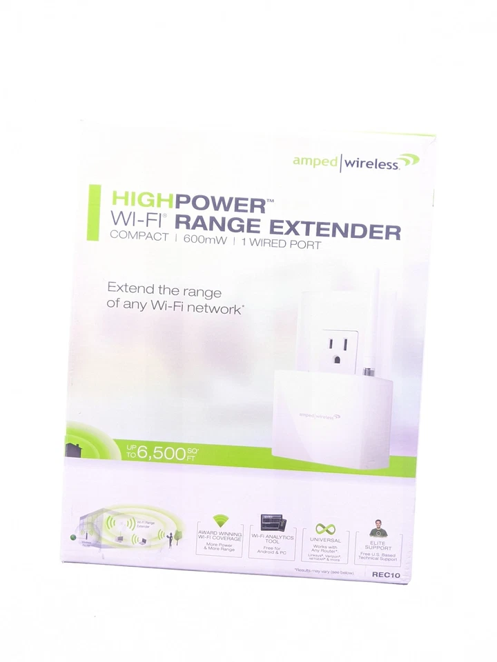 Amped Wireless High Power 600mW Compact Wi-Fi Range Extender - Image 1 of 1
