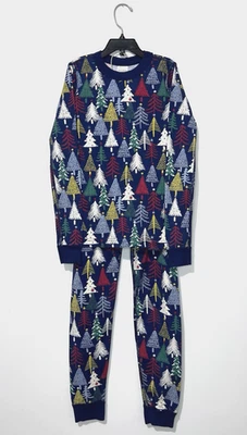 Hanna Andersson Pajama Set Boys 140 US 10 Navy Red White Blue Long Sleeve - Image 1 of 4