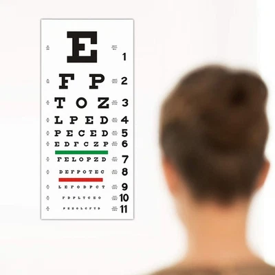 Snellen Eye Test Chart for Eye Exams 20 Feet 22*10.23inches Low Vision Eye Chart - Image 1 of 4