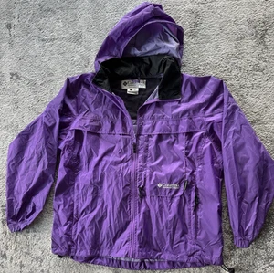 Columbia Damen Jacke Full Zip Windbreaker Kapuze Regenmantel Lila Gr. L Packbar - Bild 1 von 12
