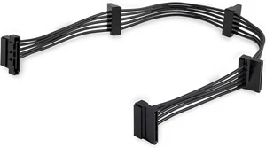 StarTech.com 15.7 in (400 mm) SATA Power Splitter Adapter Cable - M/F - Black  - Picture 1 of 2