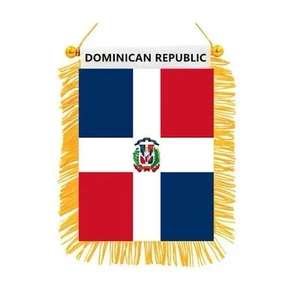 Bandera de la bandera de la República Dominicana ideal para ventana de auto y hogar 4x6 colgante de 2 lados - Imagen 1 de 1