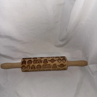 Star Wars Wooden Embossing Rolling Pin; Vader, Luke, Leah, C-3PO, Yoda, R2D2 - Image 1 of 4