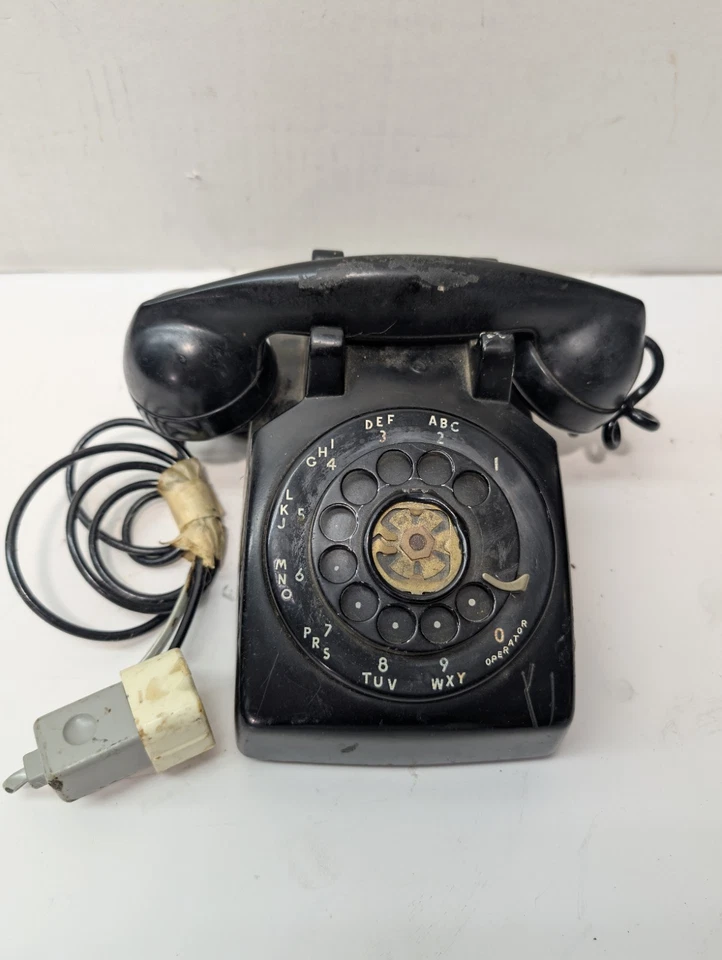 Teléfono de escritorio giratorio Western Electric 500 negro años 60 negro sin probar Foto 1 de 4
