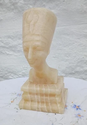 Vintage Nefertiti Egyptian Bust Stone Marble Onyx Prepared as a Lamp Holder - Image 1 of 4