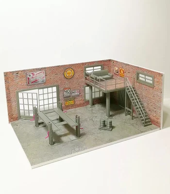 Kit de diorama de tijolo dois andares garagem escala 1/43 tamanho 1:43 modelo de exibição miniatura - Imagem 1 de 4