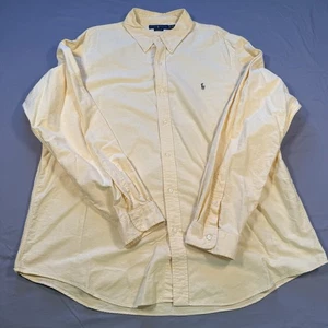 Polo Ralph Lauren Mens XXL Solid Yellow Classic Fit Flesh Pony Preppy Casual - Picture 1 of 8