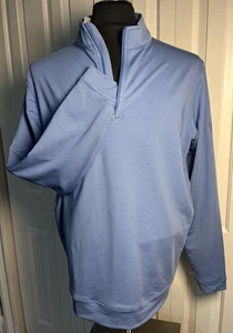 Peter Millar Damen blau Viertel-Reißverschluss Golf Langarm Polo Large neu mit Etikett Arm Logo - Bild 1 von 9