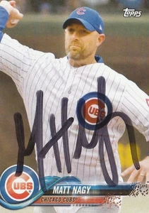 FORMER CHICAGO BEARS HC MATT NAGY SIGNED CUSTOM CARD RARE CUBS UNIFORM 1ST PITCH - Picture 1 of 2