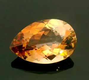 Natural Champagne Topaz  10.0 cts_ 17.0x11.2  mm - Pear  cut  Brown- loose gems - Picture 1 of 4