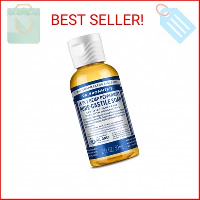 Dr. Bronner's - Jabón líquido puro de Castilla (menta, tamaño de viaje, 2 onzas) - Ma Foto 1 de 2