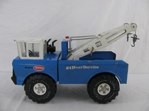 Vintage 1976 Tonka Toys Mighty Blue & White Double Boom Wrecker Tow Truck VG - Picture 1 of 9