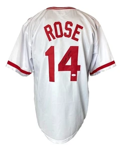Pete Rose Cincinnati Signed In Black White Baseball Jersey JSA - Picture 1 of 3