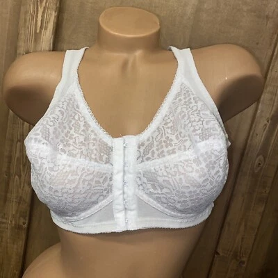 Sujetador Gelmart 40B Inalámbrico Blanco Encaje Nylon Forrado Cierre Frontal Sissy Años 80’s De Colección Foto 1 de 4
