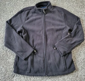 Karen Scott maglione donna medio full zip pile outdoor sport donna nero - Foto 1 di 8