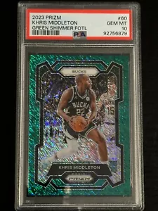 2023 Prizm Green Shimmer FOTL #60 Khris Middleton /5 PSA GEM MINT 10 (pop: 2) - Picture 1 of 2