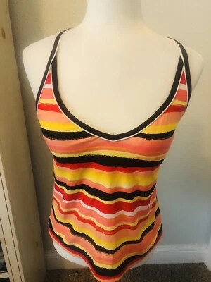 Tankini a Rayas JAG Talla L Naranja Rosa Amarillo HAWAIIAN SUNSET Acolchado X Foto 1 de 4