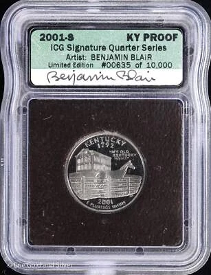 2001-S 25C Proof Kentucky State Quarter ICG Signature Quarter Series | Artist Si - Image 1 of 4