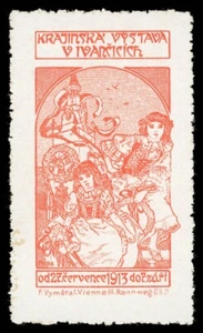 Bohemia Poster Stamp - 1913, Ivančice - Regional Exhibition - Alphonse Mucha (2) - Picture 1 of 1
