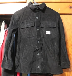 Hurley Corduroy Button Up Jacket Black Youth Boys Medium YM 10/12 - Picture 1 of 7