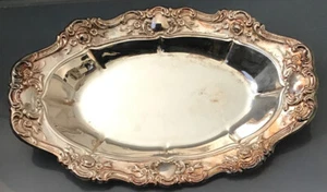 Towle Piatto da portata ovale placcato argento 13” x 8” fiorito - Foto 1 di 6