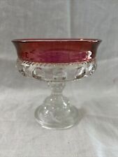 Kings Crown thumbprint ruby compote 5" glass dish Tiffin/Indiana/Franciscan