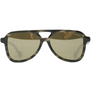 Moncler ML0140 55G Black Striped Plastic Aviator Sunglasses Frame 58-15-145 0140 - Picture 1 of 3