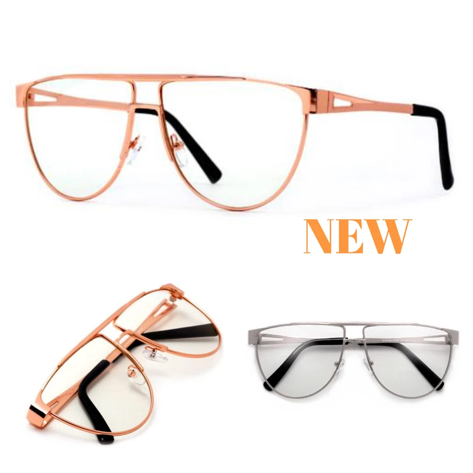 CLASSIC VINTAGE 70's RETRO Style Clear Lens EYE GLASSES Rose Gold Fashion Frame - Image 1 of 1