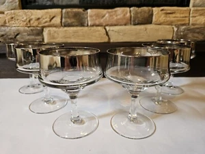 Dorothy Thorpe Stil 1960s Silver Fade Mid Century 6 Sekt Dessert Schalen Gläser - Bild 1 von 8