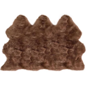 Tappeto di lusso in pelle di pecora super taglia extra large di qualità in pelle di pecora marrone made in British - Foto 1 di 1