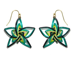 Handmade Bamboo Earrings Brass Fashion 10 Design Colorful each design in 3 color - Picture 1 of 40