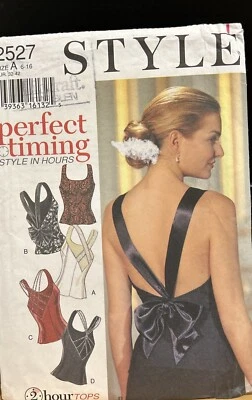 FF Style 2527 Open Back Strappy Evening Tops Sewing Pattern Sizes 6-16 - Image 1 of 2