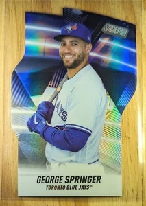 2022 George Springer Topps Stadium Club Triumvirates Die Cut Refractor Blue Jays - Picture 1 of 2
