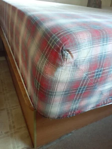 Sábana Ajustada Vintage Ralph Lauren Grainger Tamaño Completo a Cuadros Roja 100 % Algodón - Imagen 1 de 8