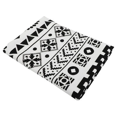 Beach Towel Geometry Pattern Classic Design for Beach Black White 59"x30" - Image 1 of 4