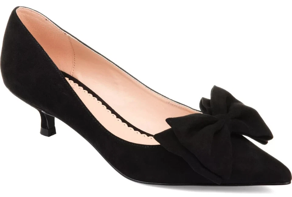 Journee Women's Black Orana Bow Heels Shoes Size 7