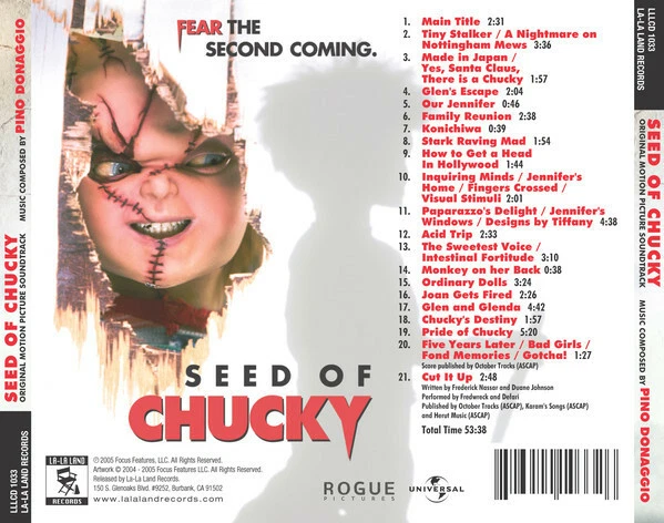 Pino Donaggio - Seed of Chucky (2004) Complete Score CD / Newly Remastered - Bild 1 von 1