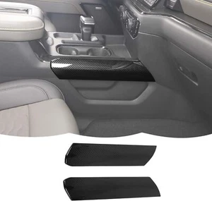 Carbon Fiber Center Console Gear Shift Side Panel Trim For Chevy Silverado 2022+ - Picture 1 of 9