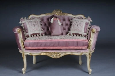 Sofá francês extremamente elegante, sofá em estilo Louis XV - Imagem 1 de 4