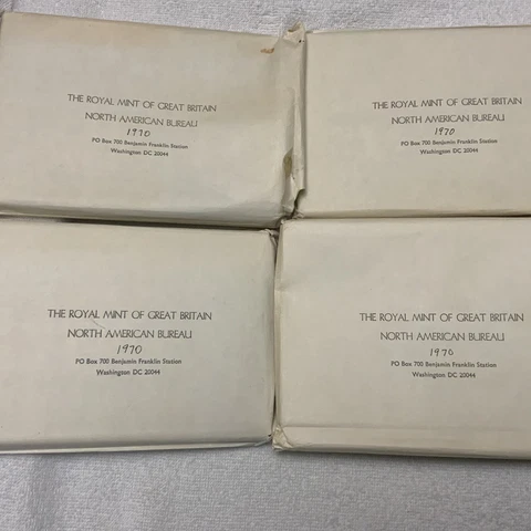 1970 Coinage Of Great Britain And Northern Ireland Proof Set With COA - Lot of 4 Cover