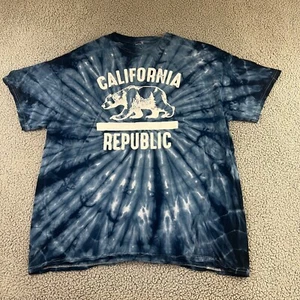 Herren Grafik Extra Large T-Shirt gebundene Augen California Republic blau - Bild 1 von 8