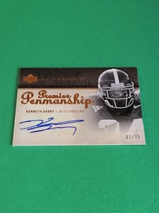 KENNETH DARBY -  2007 UPPER DECK UD PREMIER PENMANSHIP AUTOGRAPH AUTO CARD /75