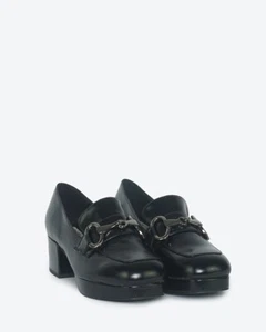 BiBi Lou - Zapatos de Mujer mocassino Plataforma Cuero Negro Talón 40 541p12vk - Imagen 1 de 3