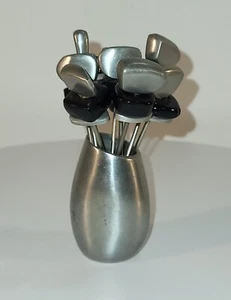 Vintage Vorspeisen Plektren mit Halter, silber und schwarz, MCM Design, Entertain - Bild 1 von 4