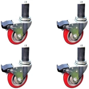 Juego de 4 ruedas giratorias de 4" pulgadas con certificación CASTERHQ- NSF para mesas de preparación de cocina - Imagen 1 de 3