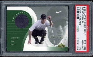 2001 Upper Deck Golf Tour Threads #TT-DD David Duval PSA 10 - Bild 1 von 2