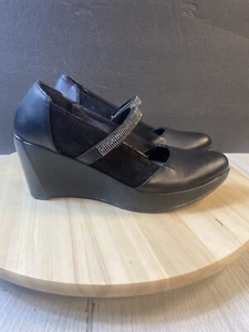 Naot Mary Jane Wedge Shoes Womens 37 Black Platform Shoes USA 6-6.5 - Picture 1 of 9