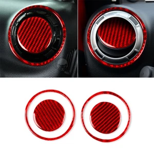 4×Red Carbon Fiber Side Air Vent Outlet Ring Trim For Jeep Wrangler JK 2011-2017 - Picture 1 of 14