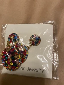 Rainbow round dreasy Earrings - Picture 1 of 2